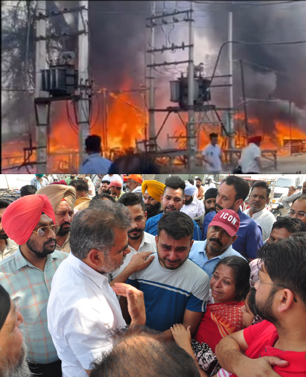ਅੱਗ ਲੱਗਣ ਨਾਲ 12 ਦੁਕਾਨਾਂ ਸੜ ਕੇ ਸੁਆਹ, ਲੱਖਾਂ ਦਾ ਨੁਕਸਾਨ